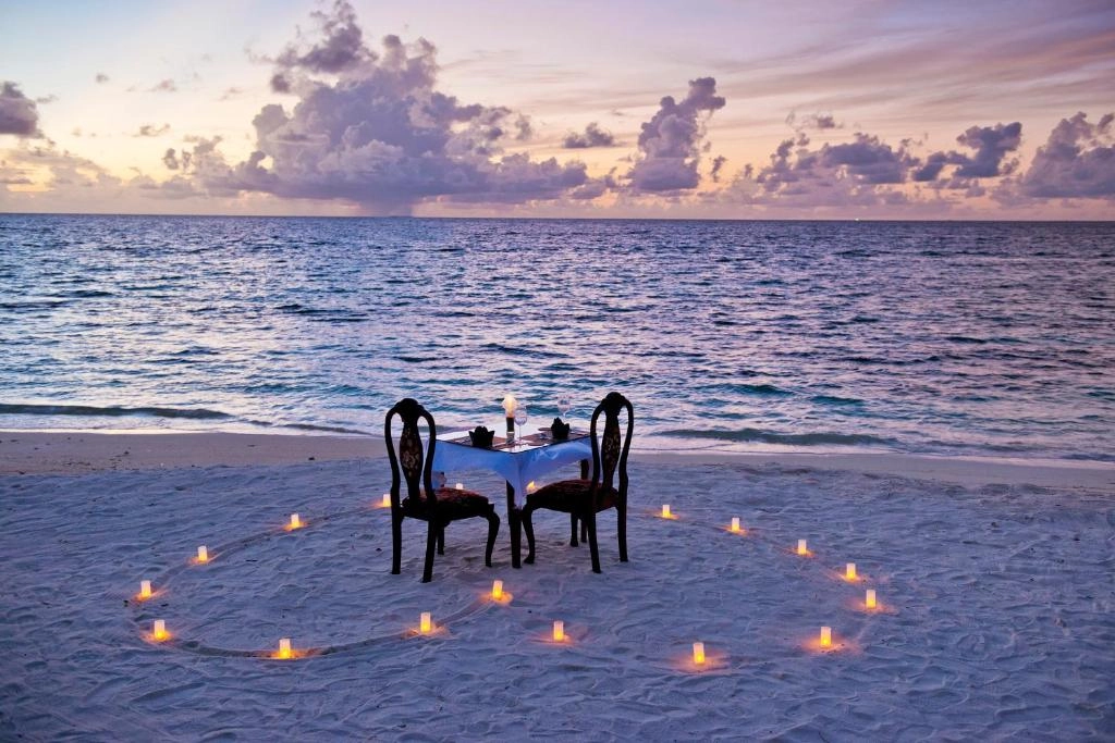 Candlelit dinner on the beach in Maafushi